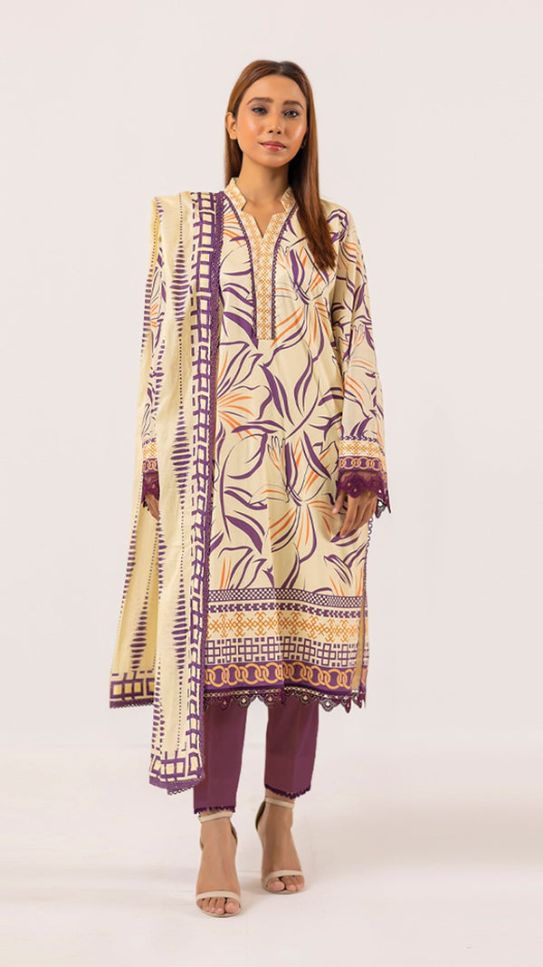 2Pc Unstitched Cambric Suit (2P044)