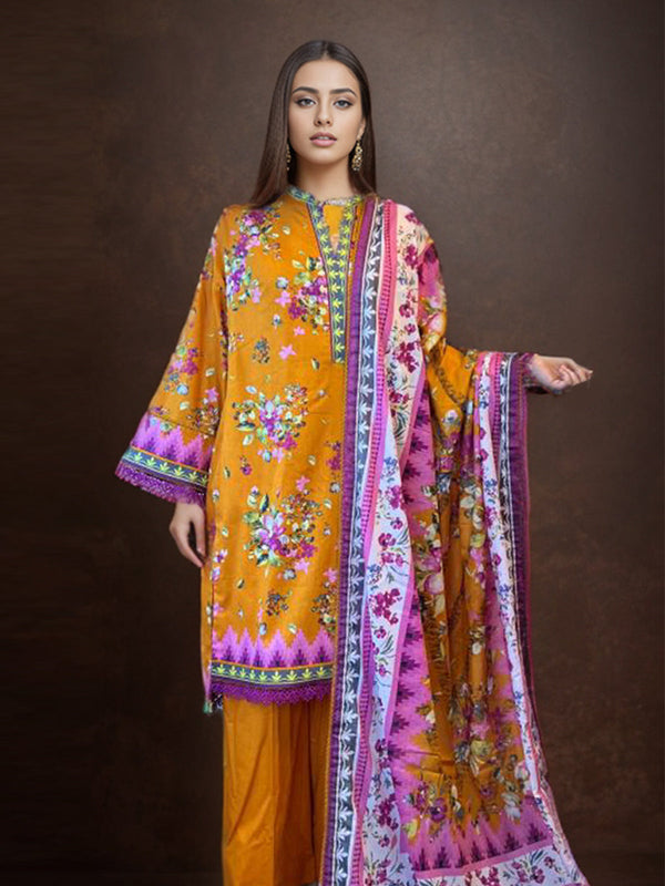 3Pc Stitched Printed Lawn suit