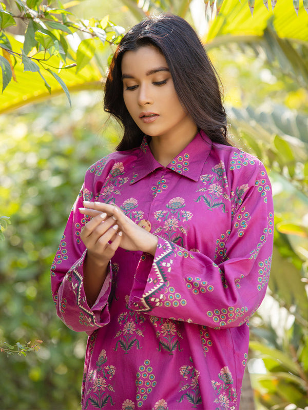 1Pc Cotton Silk Digital Printed Shirt