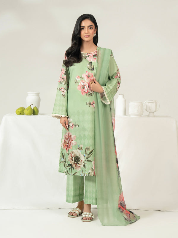 3 Piece Cambric Suit-Printed (Unstitched)