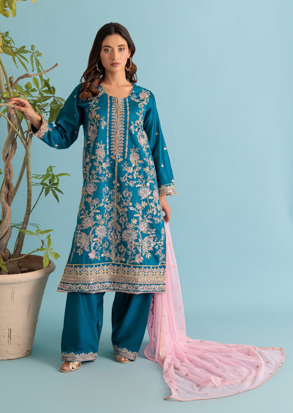 Blue-Cotton Net-3 Piece (W25FE3006)