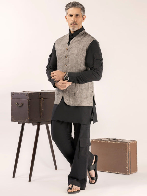 Grey Linen Waistcoat - ALCR-WC-010