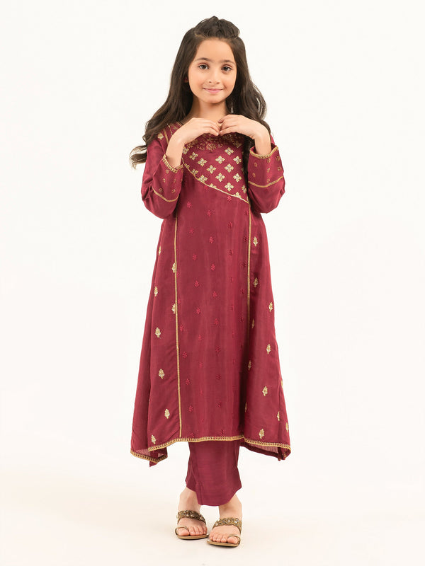 2 Piece Silk Suit-Embroidered (Pret)