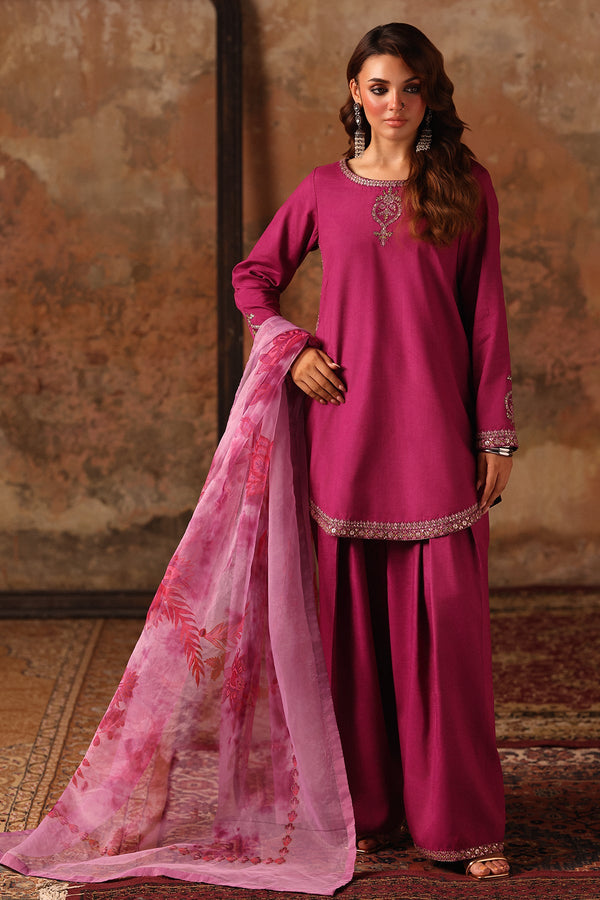 3-PC Embroidered Raw-Silk Suit CMA-5-083