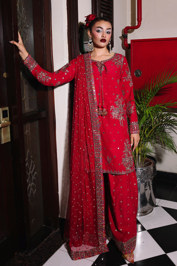3-PC Embroidered Raw-Silk Suit CMA-5-096