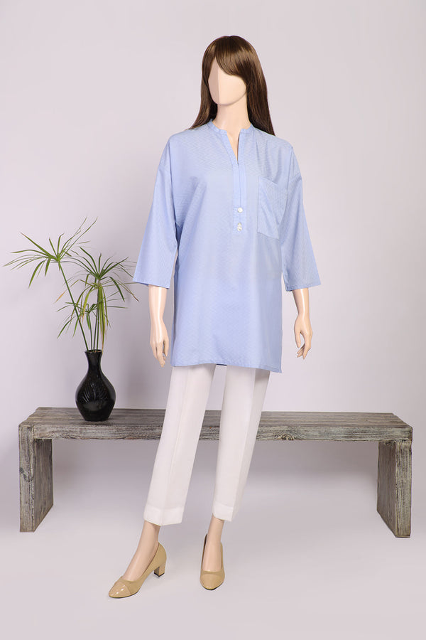 Jacquard Lawn Stitched Shirt