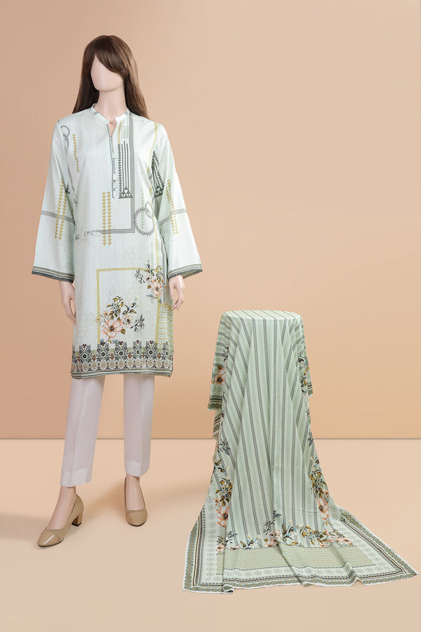 Printed Arabic Dobby Stitched 2 Piece (Shirt/Dupatta)