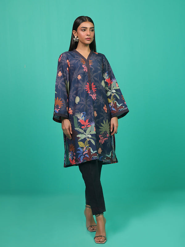 1PC - Stitched Basic Printed Texture Lawn Shirt