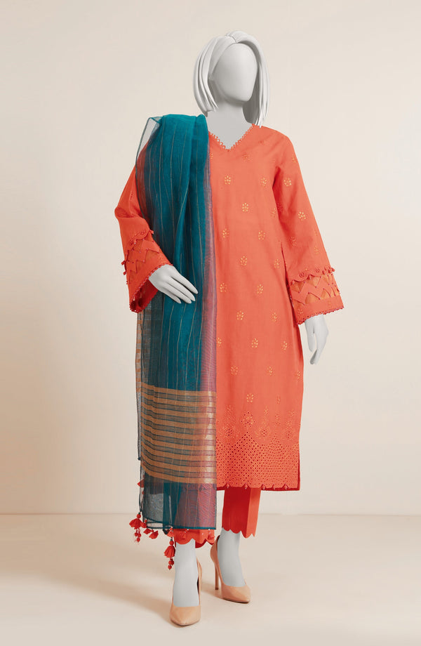 EMBROIDERED 3PC UNSTITCHED