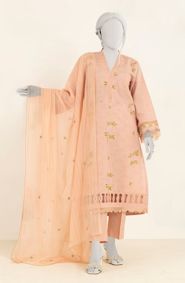 EMBROIDERED JACQUARD 3PC UNSTITCHED