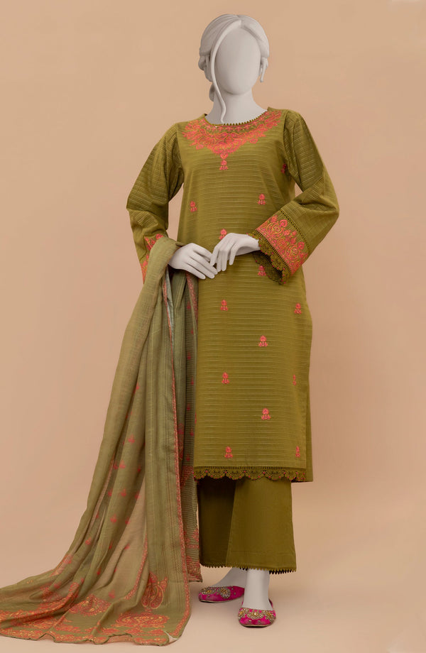 EMBROIDERED ZARI TAAR 3PCS UNSTITCHED