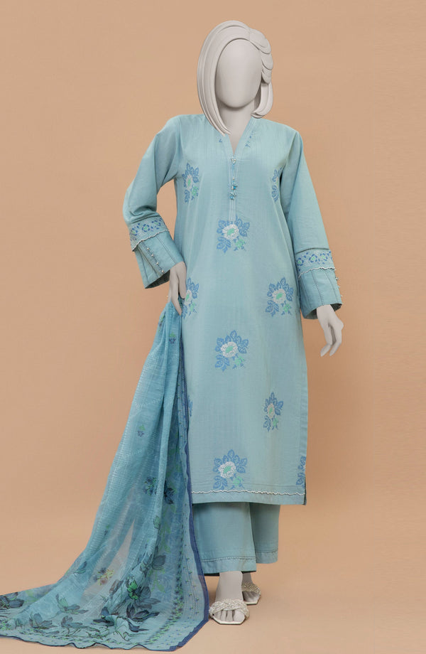 SUMMER'25 EMBROIDERED ZARI TAAR 3PCS UNSTITCHED