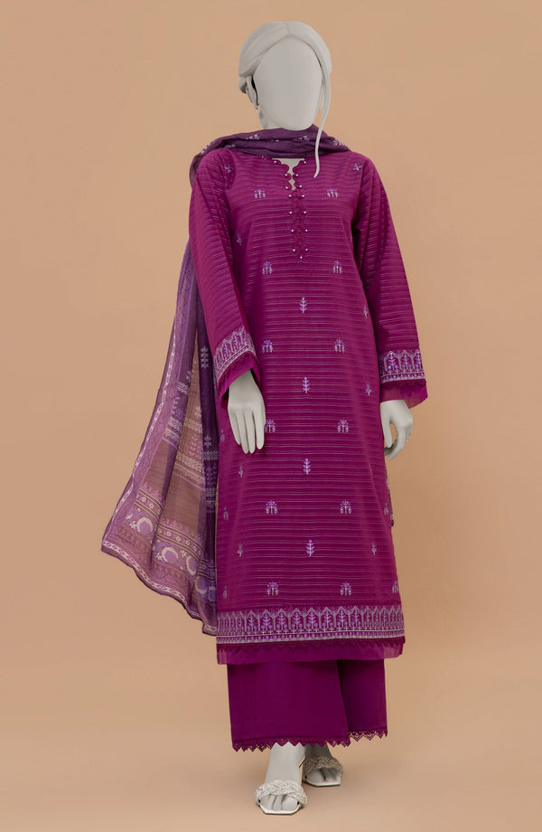 SUMMER'25 EMBROIDERED ZARI TAAR 3PCS UNSTITCHED