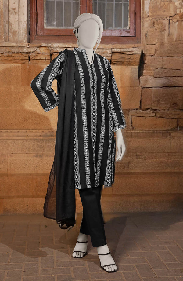 EMBROIDERED CAMBRIC STITCHED 3 PIECE