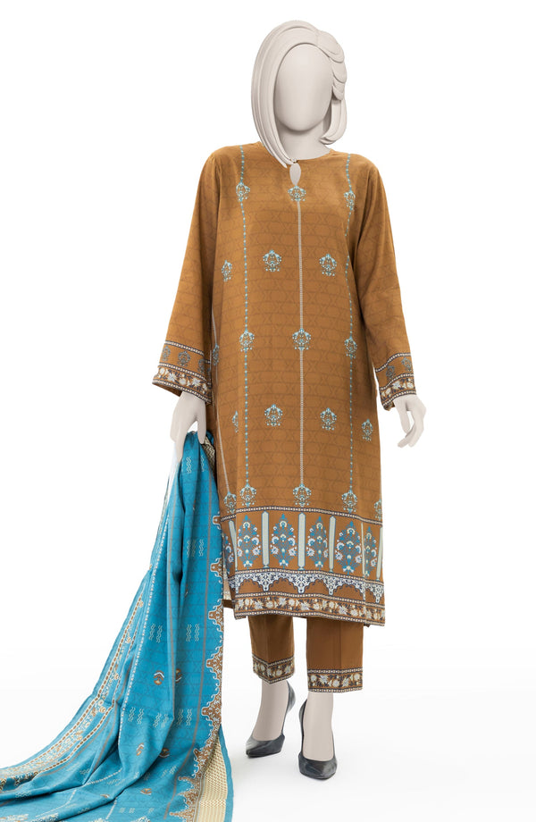 PRINTED HERRINGBONE VISCOSE 3PCS UNSTITCHED