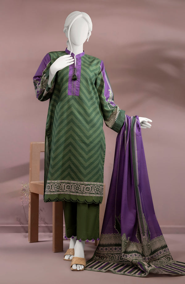 PRINTED SLUB VISCOSE 3PCS UNSTITCHED