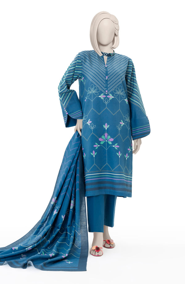 WINTER'24 PRINTED SLUB VISCOSE 3PCS UNSTITCHED