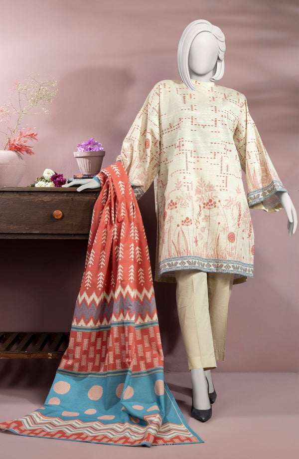 PRINTED SLUB VISCOSE 3PCS UNSTITCHED