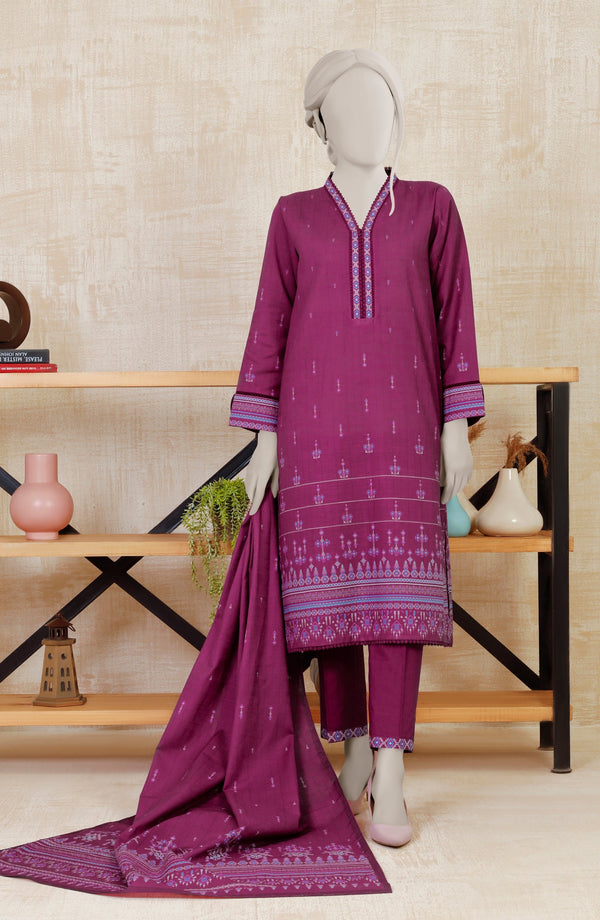 PRINTED KHADDAR STITCHED 3 PIECE