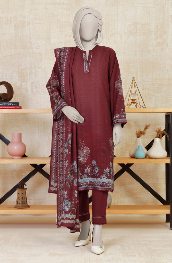PRINTED KHADDAR STITCHED 3 PIECE