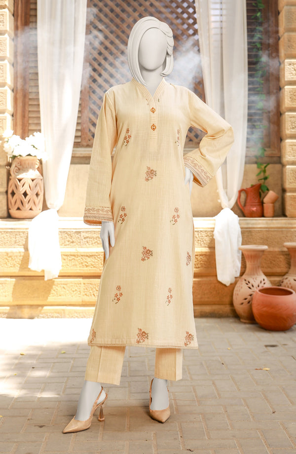 EMBROIDERED CROSS HATCH 2PCS UNSTITCHED