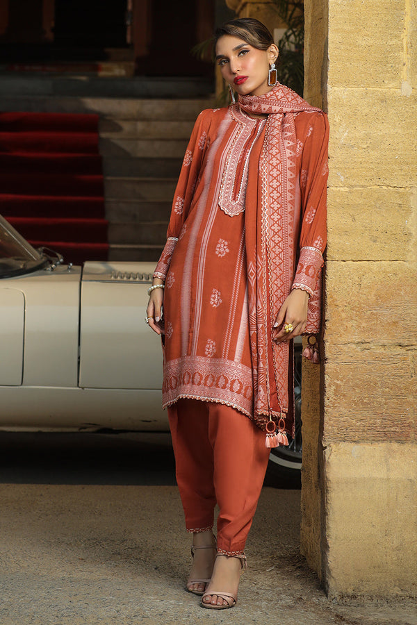 3Pc Unstitched - Viscose Jacquard Suit