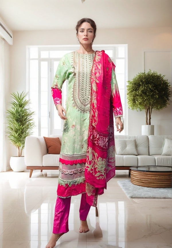 3PC LUXURY CAMBRIC EMBROIDERED SUIT