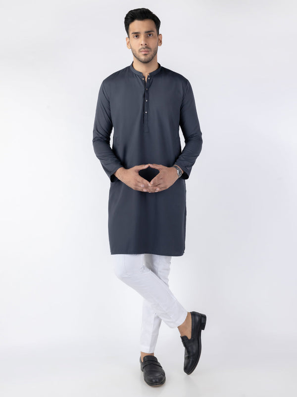 Grey Blended Kurta - ALET-K-2002