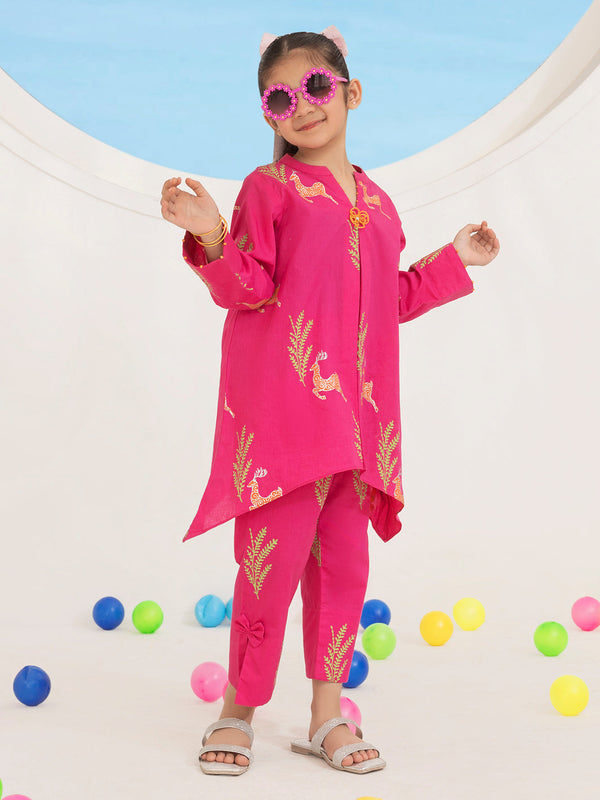 Pink Yarn Dyed 2 Piece Stitched - ALGR-2PS-LKS-1013