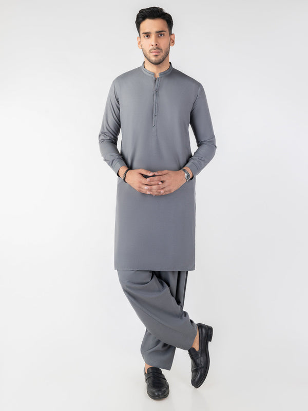 Grey Blended Kameez Shalwar - AL-KS-3146