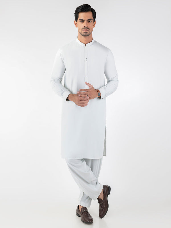Light Green Blended Kameez Shalwar - AL-KS-3208