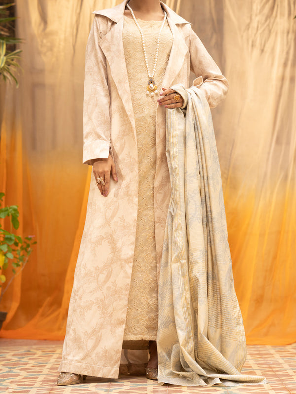 Beige Dobby Formal 2Pc Stitched - AL-LS-LKD-420