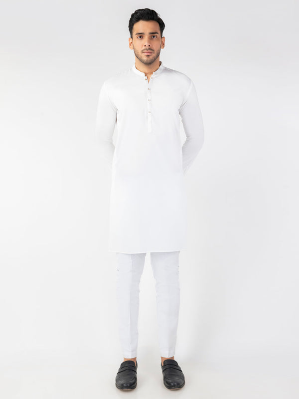White Blended Kurta - ALET-K-2001