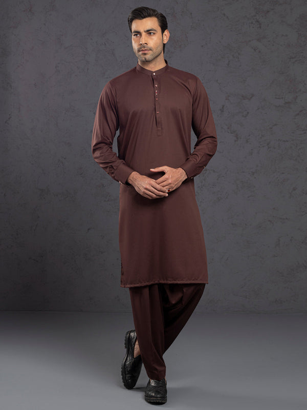 Maroon Blended Kameez Shalwar - ALET-KS-1016-R2