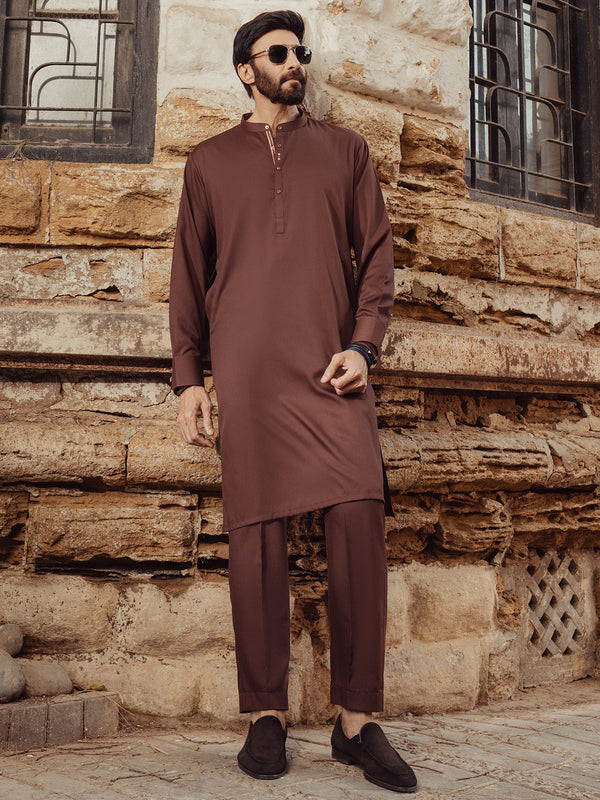 Maroon Blended Kurta Trousers - ALET-KT-1006-R2