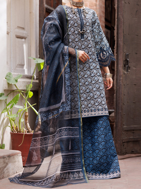 Black Stripe Dobby 3Pc Unstitched - ALP-3PS-1880