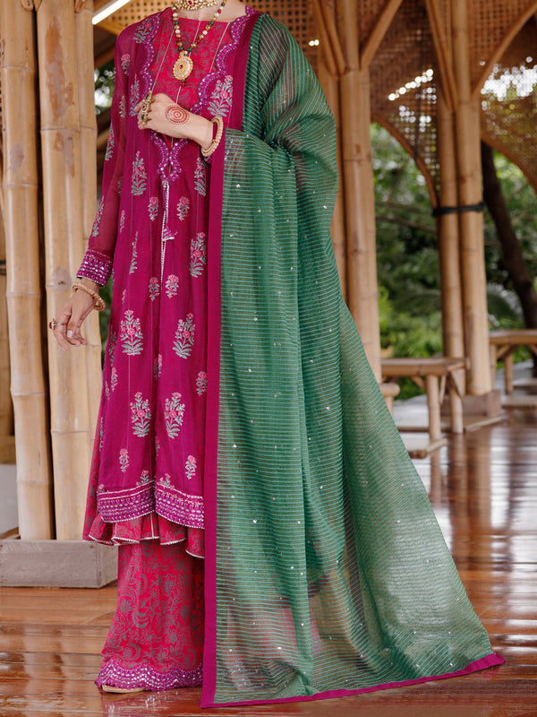 Magenta Maple Silk 3Pc Unstitched - ALP-3PS-2027