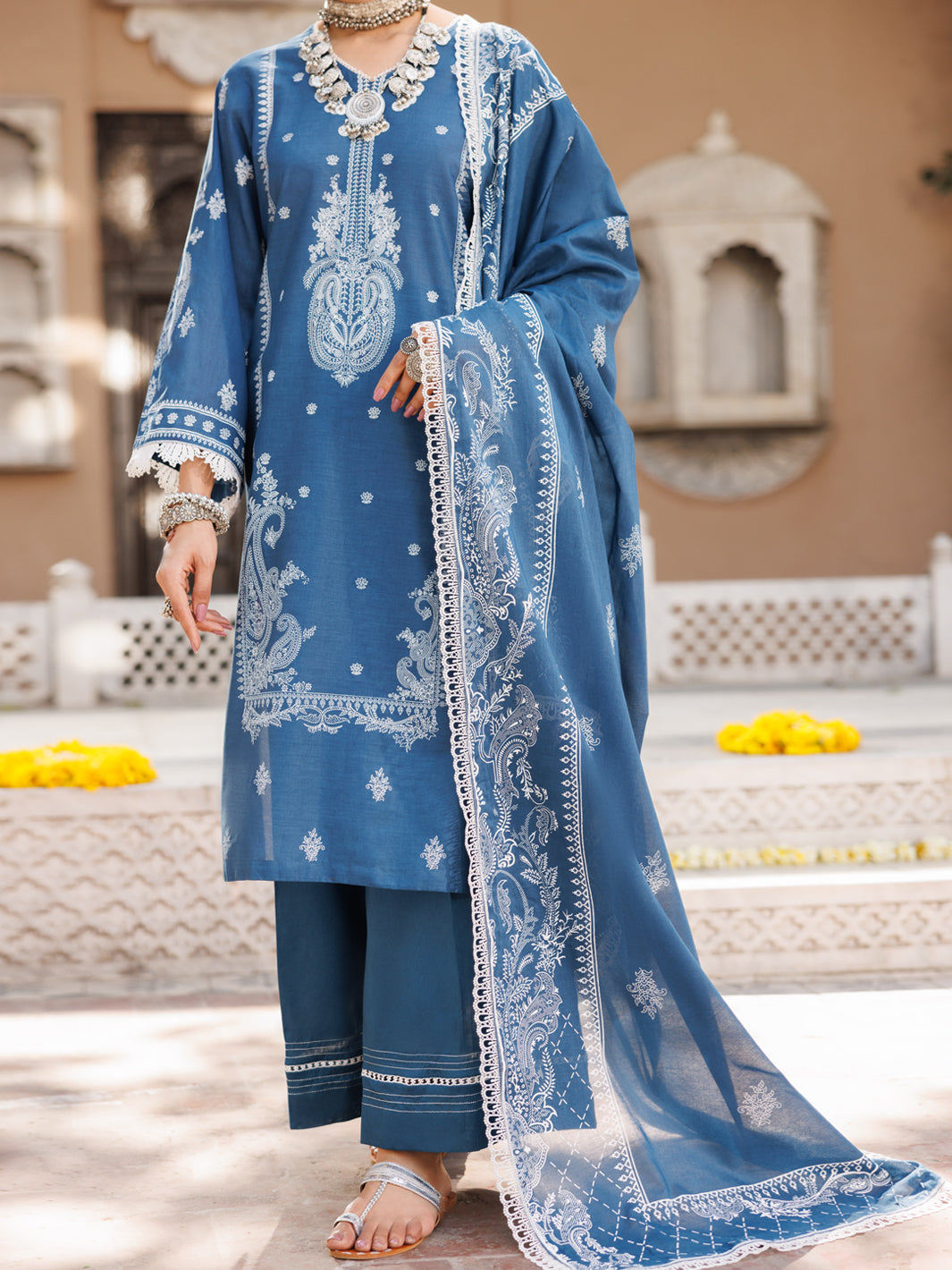 Blue Lawn 3Pc Stitched - ALP-3PS-2126