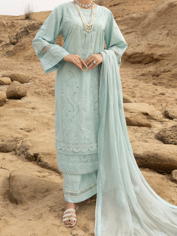 Sky Blue Lawn 3Pc Unstitched - ALP-3PS-2181