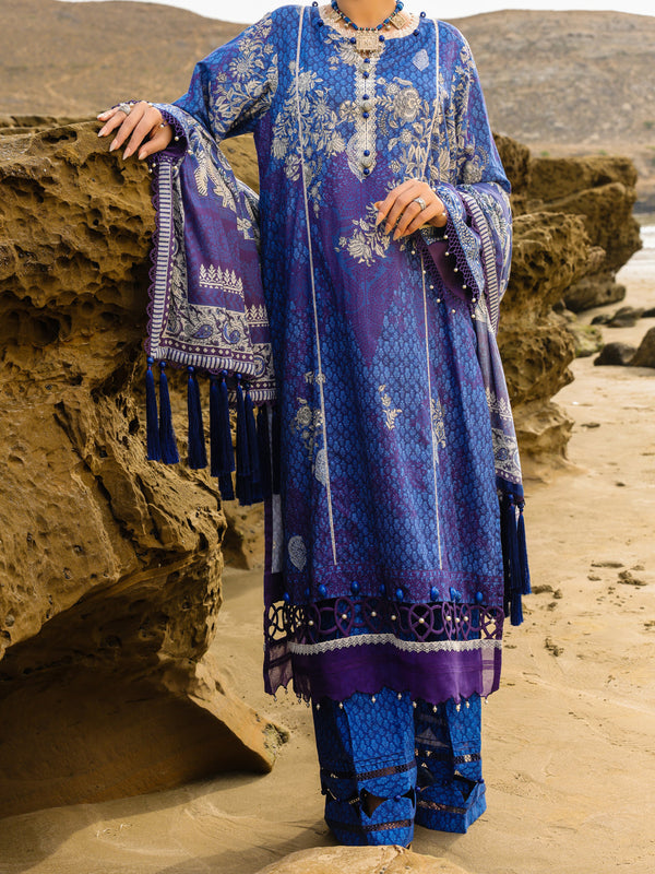 Blue Lawn 3Pc Unstitched - ALP-3PS-2198