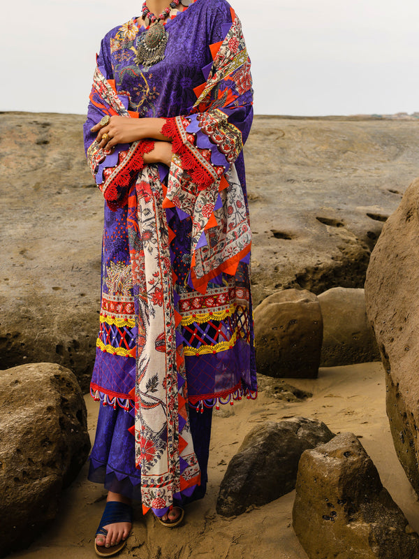 Purple Lawn 3Pc Unstitched - ALP-3PS-2203