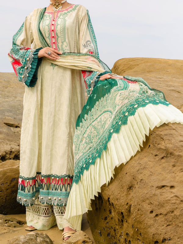 Pistachio Green Lawn 3Pc Unstitched - ALP-3PS-2223