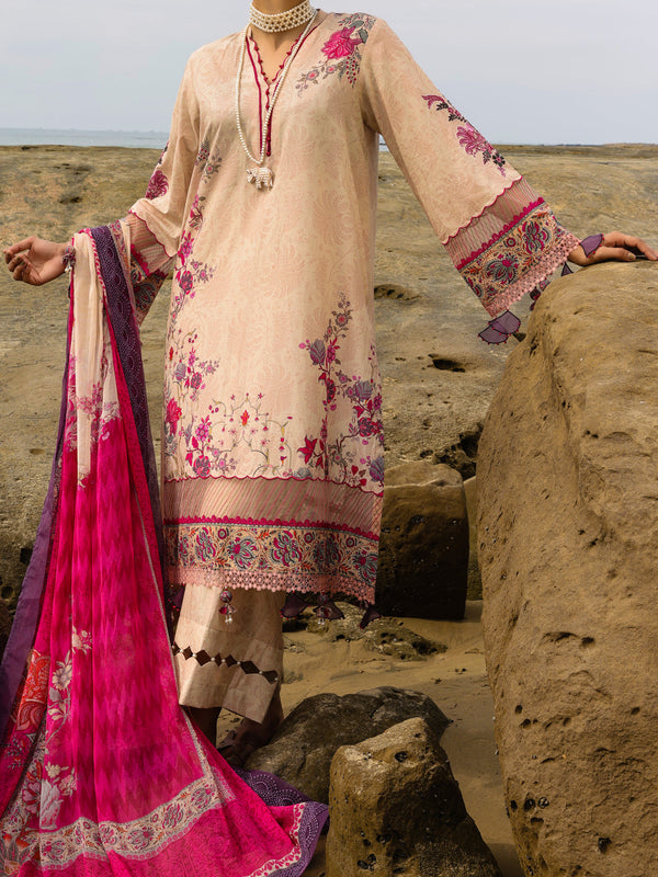 Cream Lawn 3Pc Unstitched - ALP-3PS-2224