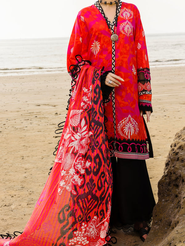 Red Supper Lawn 2Pc Unstitched - ALP-2PS-SLKD-UN-2256