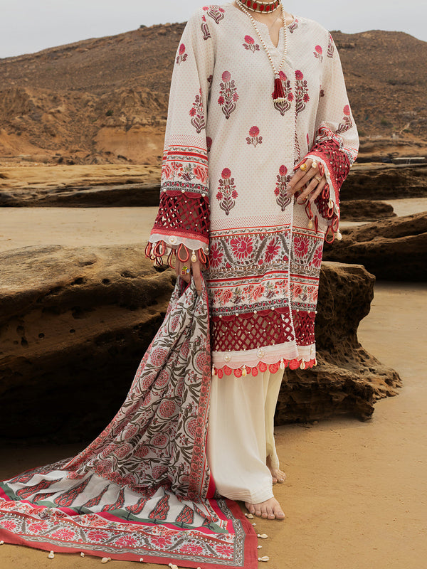 Maroon Lawn 2Pc Unstitched - ALP-2PS-SLKD-UN-2262