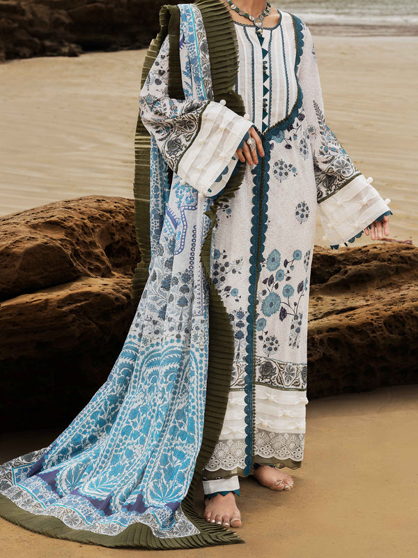 Teal Lawn 2Pc Unstitched - ALP-2PS-SLKD-UN-2257