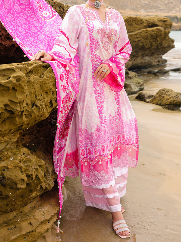 Pink Lawn 3Pc Unstitched - ALP-3PS-2217