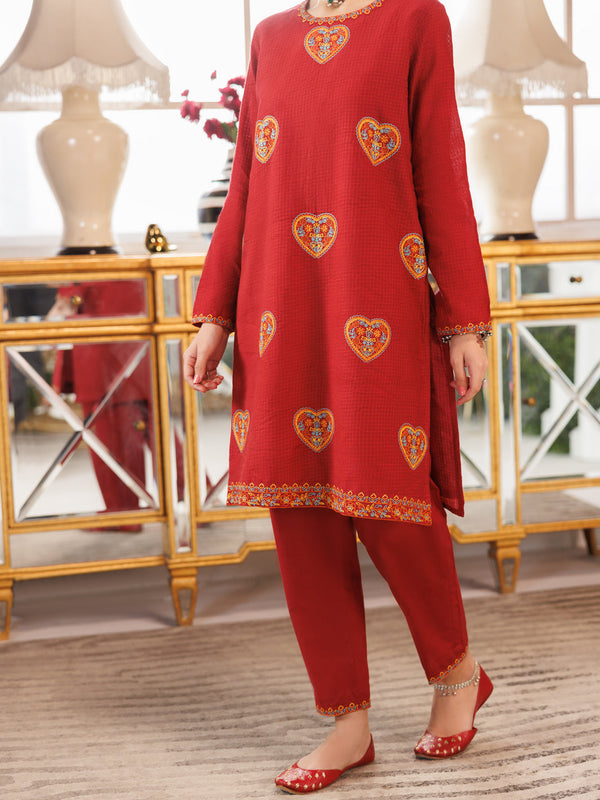 Maroon Dobby 2Pc Stitched - ALT-2PS-LKS-1164