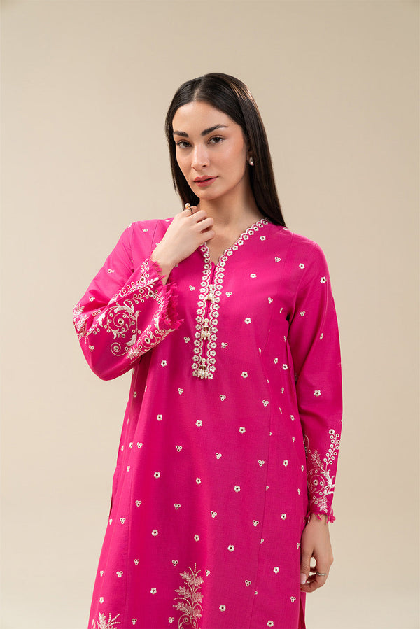 2 PIECE EMBROIDERED COTTON VISCOSE SUIT (PRET)