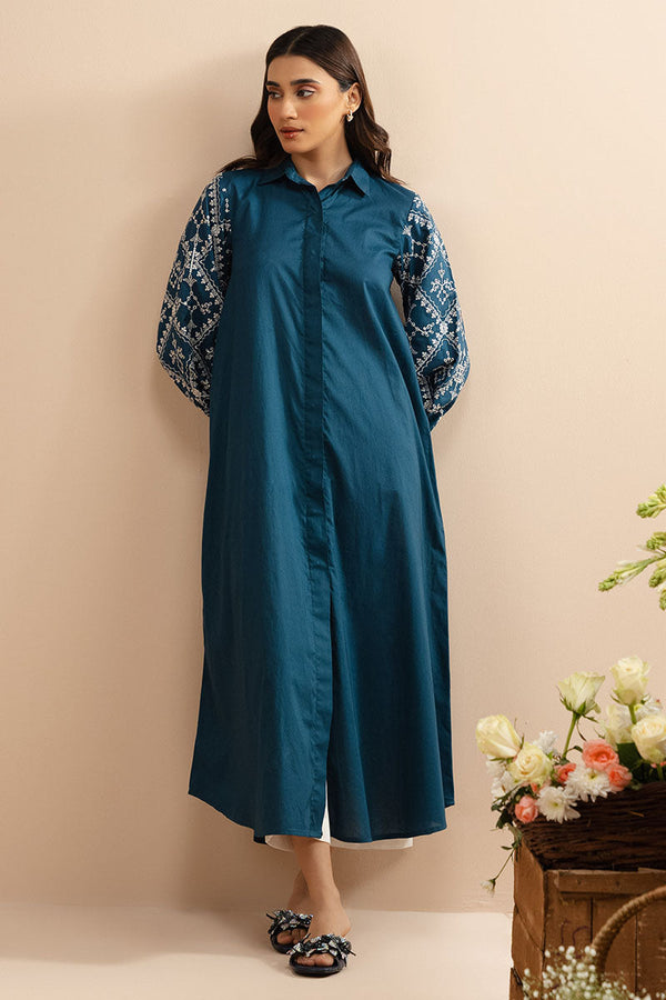 CERULEAN DREAM DYED LAWN SHIRT